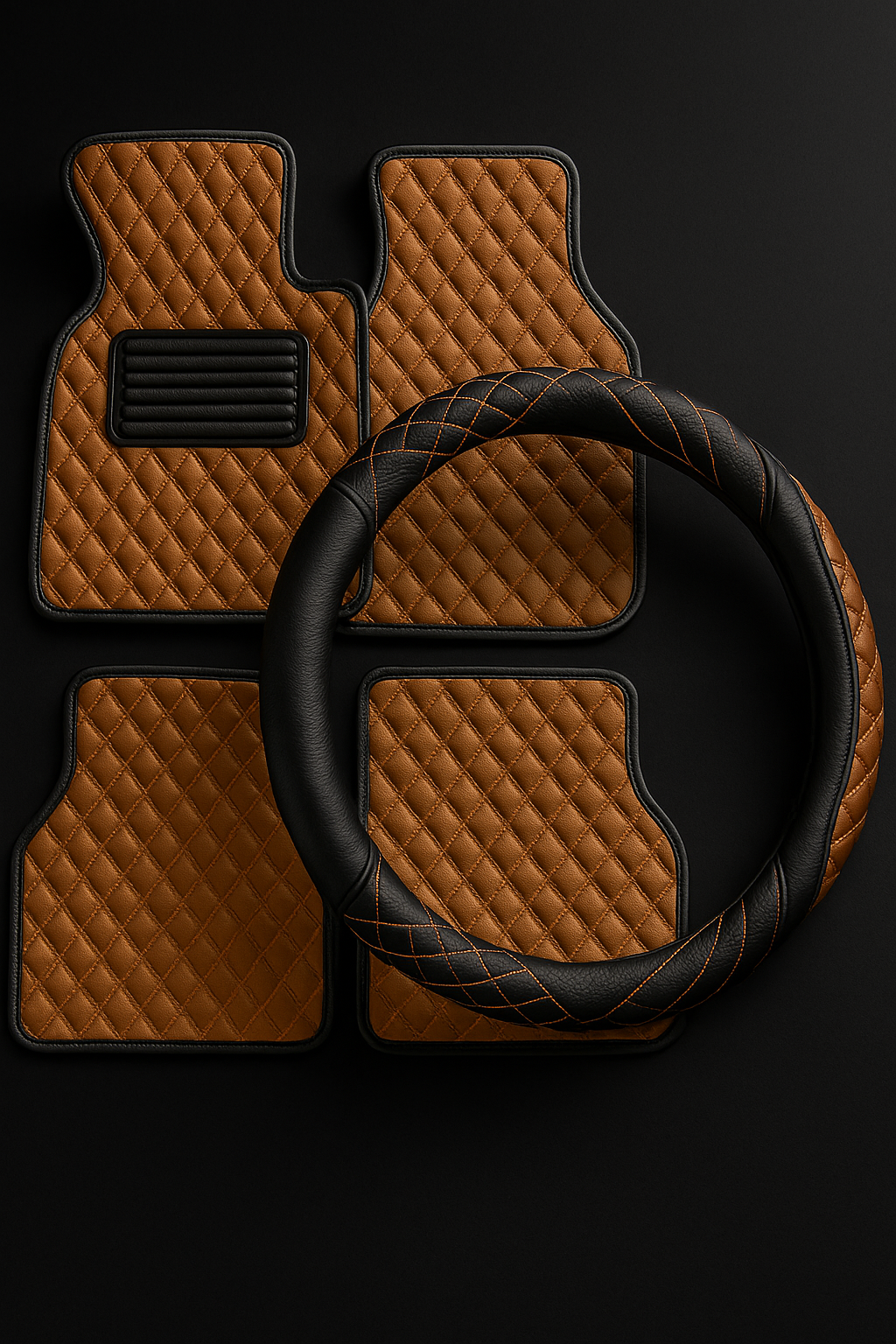 Capa Universal Completa Para Carro em Couro Legítimo e AirBag +BRINDES: 3 Tapetes Para Carro e Capa de Volante