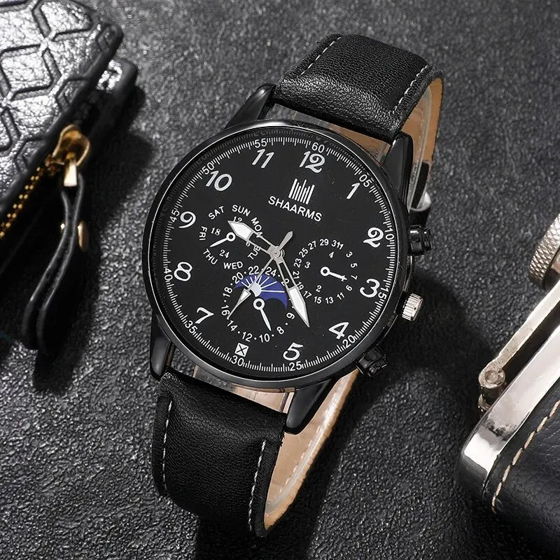 Relógio Masculino Retro Black - Estilo Clássico e Elegante para o Homem Moderno