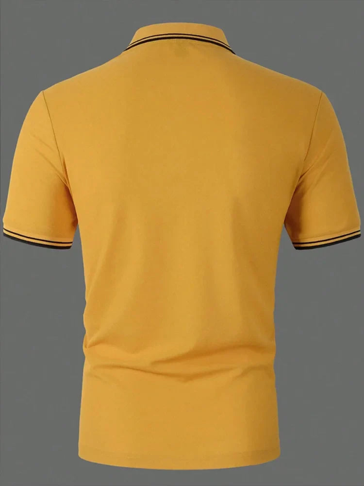Camisa Polo de Poliéster Masculina - T-Shirt Casual de Alta Qualidade para o Verão