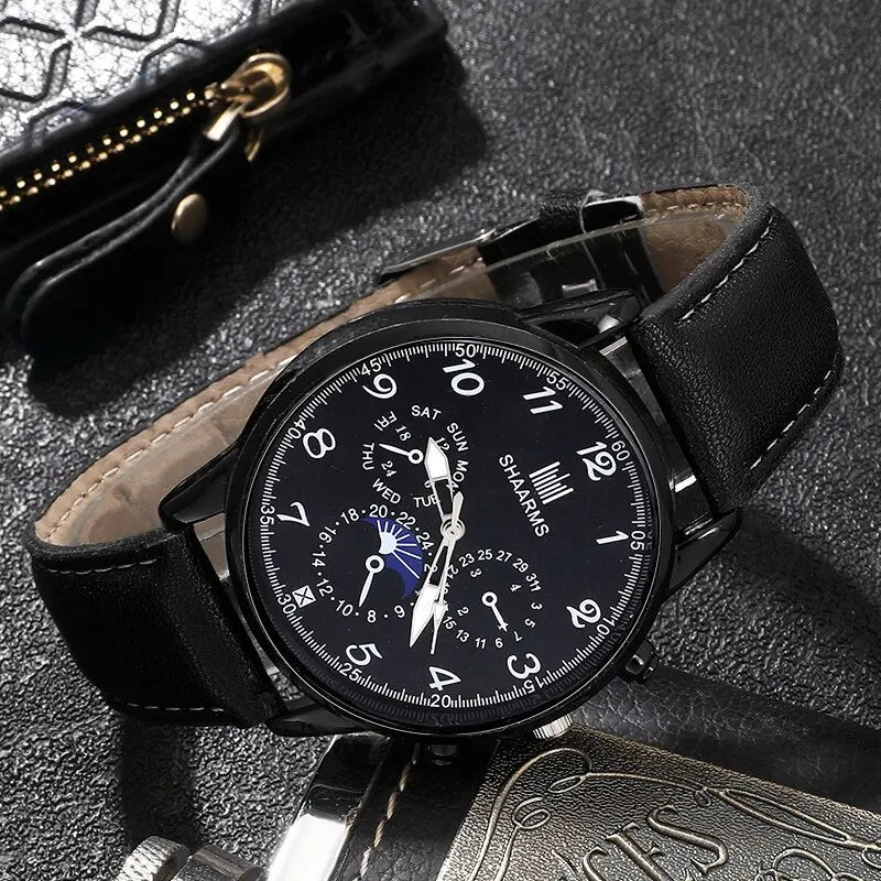 Relógio Masculino Retro Black - Estilo Clássico e Elegante para o Homem Moderno