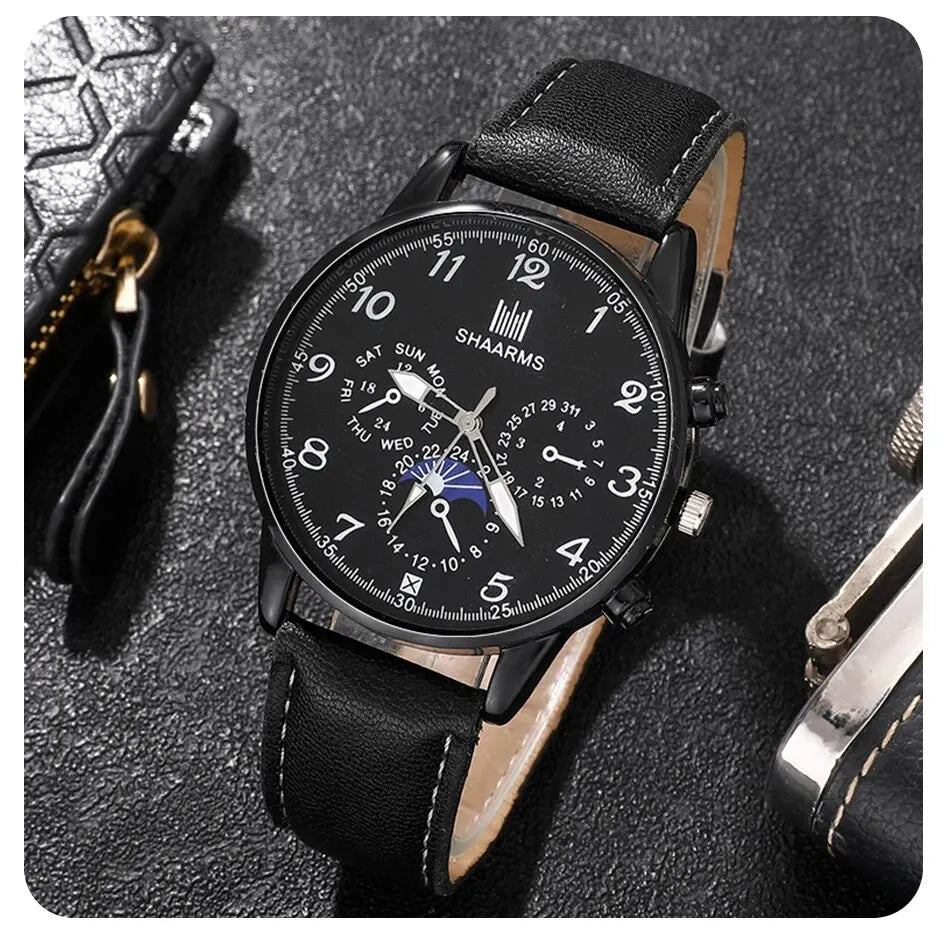 Relógio Masculino Retro Black - Estilo Clássico e Elegante para o Homem Moderno