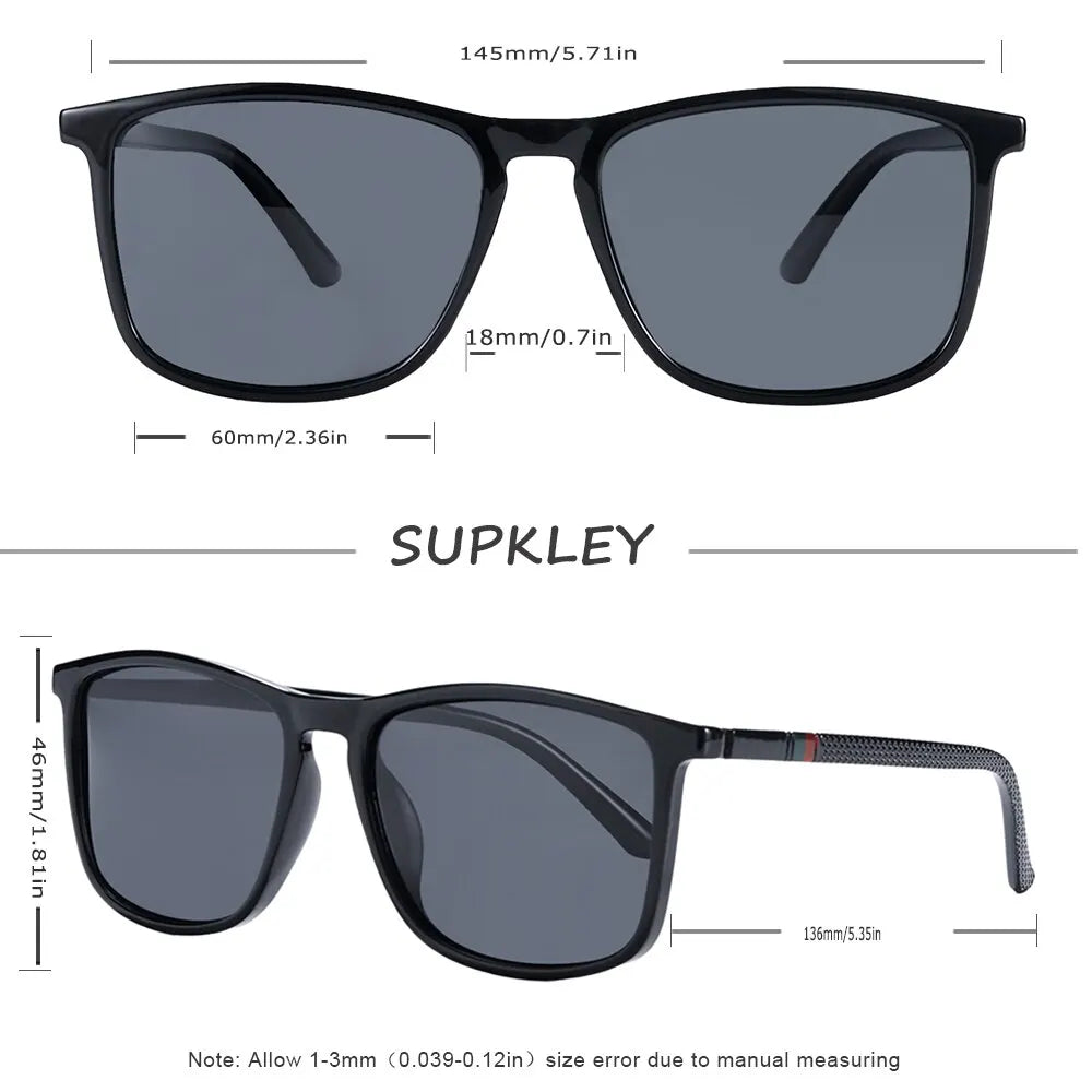Óculos de Sol Masculinos SUPKLEY - Polarizados e Leves, Estilo Esportivo e Confortáve