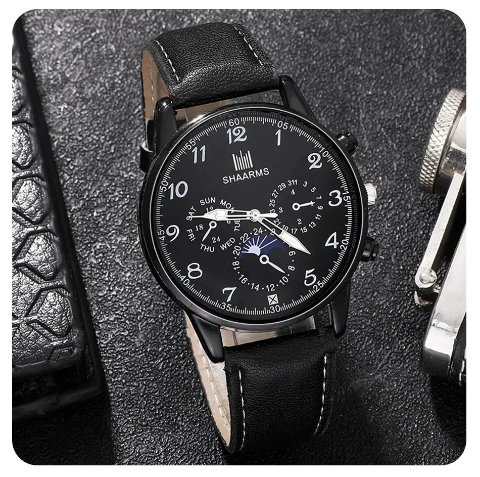Relógio Masculino Retro Black - Estilo Clássico e Elegante para o Homem Moderno