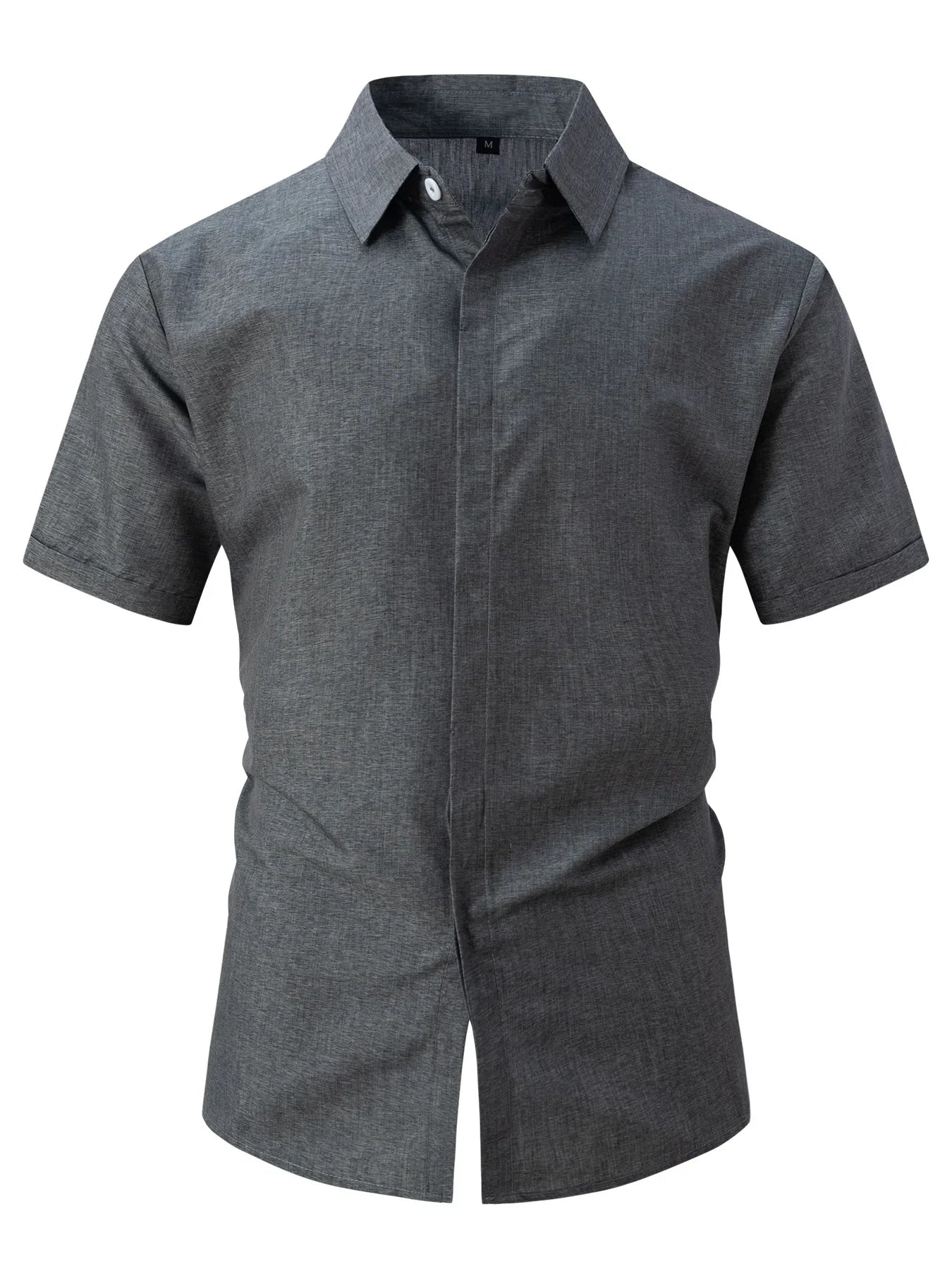 Camisa Masculina Casual de Algodão e Linho - Estilo Solto e Confortável para o Verão