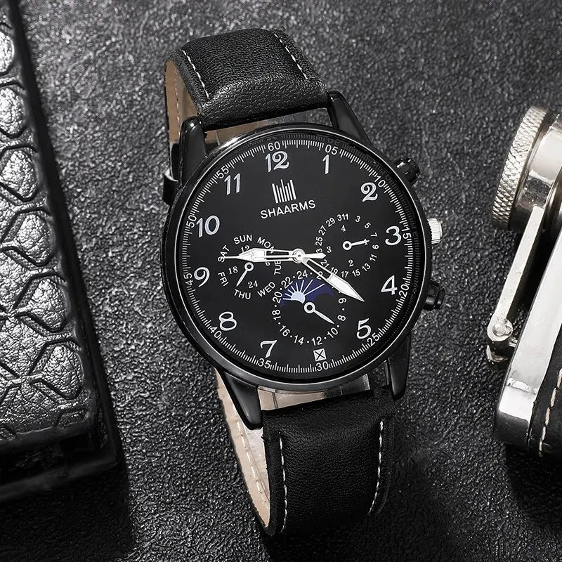 Relógio Masculino Retro Black - Estilo Clássico e Elegante para o Homem Moderno