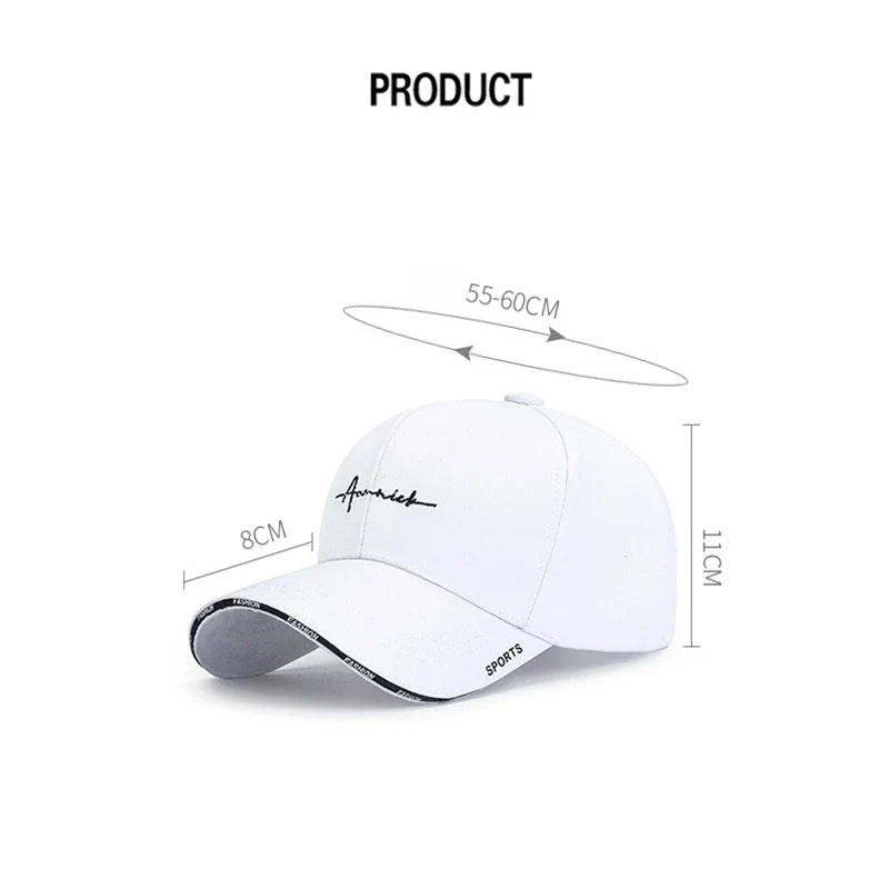 Boné Casual Unissex com Bordado de Letra - Proteção Solar e Estilo para Primavera e Outono