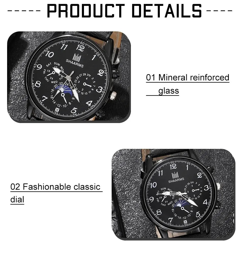 Relógio Masculino Retro Black - Estilo Clássico e Elegante para o Homem Moderno