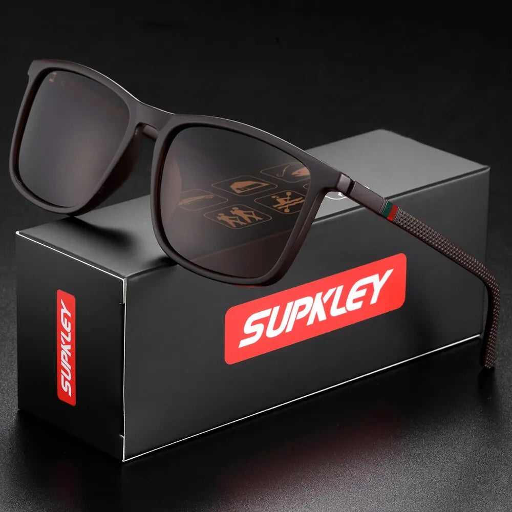 Óculos de Sol Masculinos SUPKLEY - Polarizados e Leves, Estilo Esportivo e Confortáve