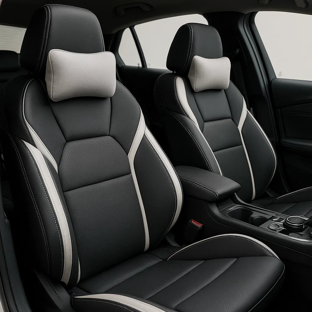 Capa Universal Completa Para Carro em Couro Legítimo e AirBag +BRINDES: 3 Tapetes Para Carro e Capa de Volante