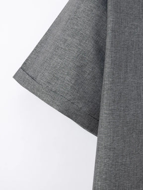 Camisa Masculina Casual de Algodão e Linho - Estilo Solto e Confortável para o Verão