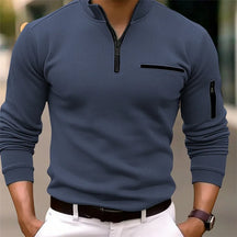 Polo Masculina Casual de Luxo com Listras - Estilo Retro e Conforto para o Dia a Dia