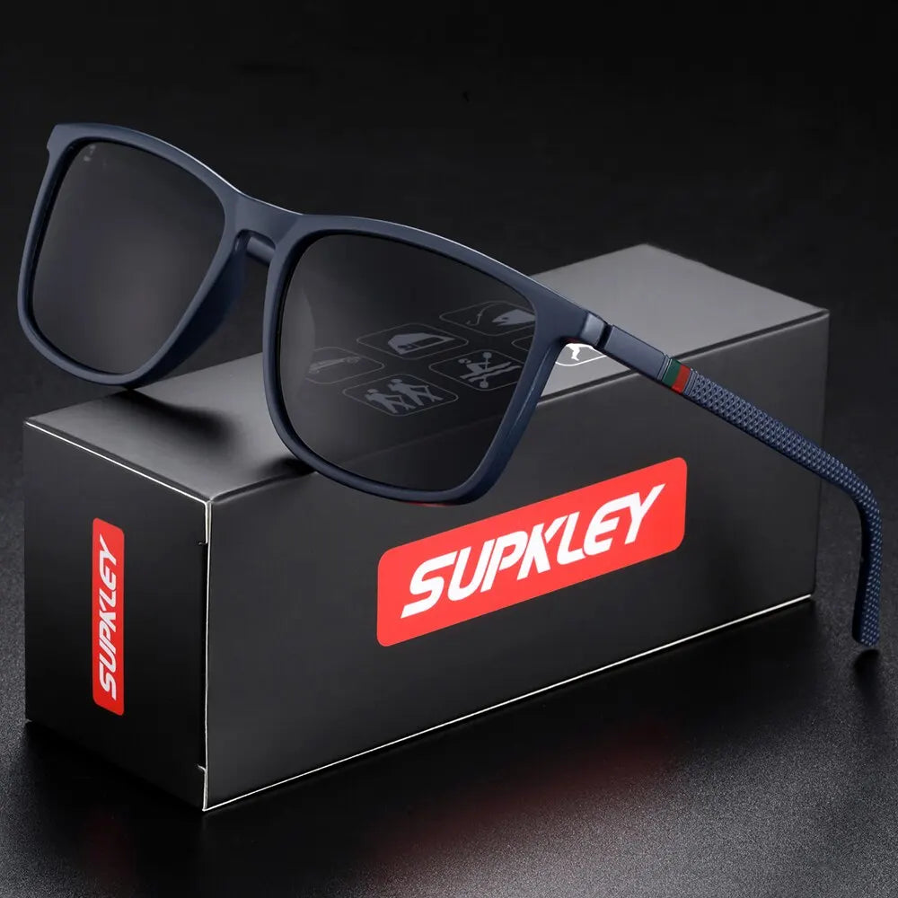 Óculos de Sol Masculinos SUPKLEY - Polarizados e Leves, Estilo Esportivo e Confortáve