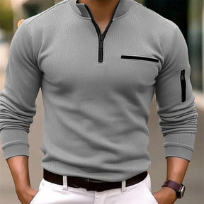 Polo Masculina Casual de Luxo com Listras - Estilo Retro e Conforto para o Dia a Dia