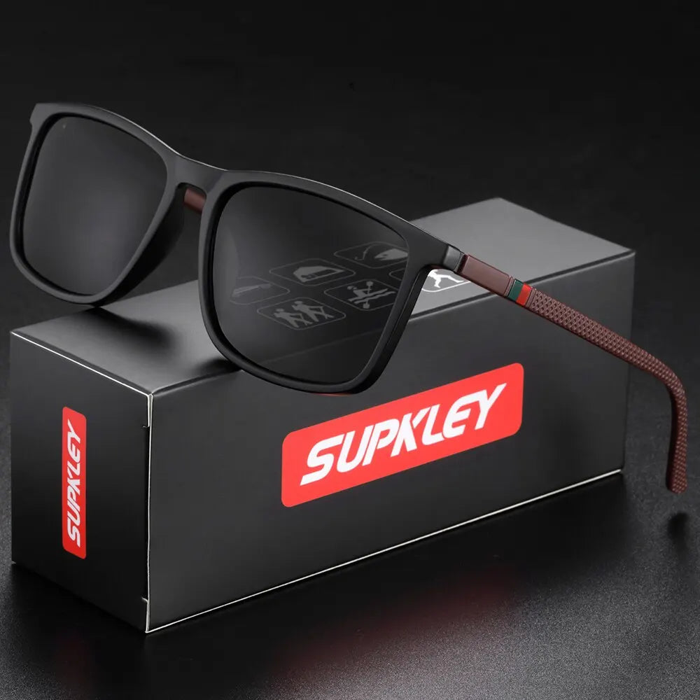 Óculos de Sol Masculinos SUPKLEY - Polarizados e Leves, Estilo Esportivo e Confortáve
