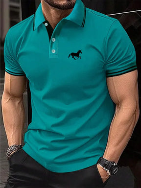 Camisa Polo de Poliéster Masculina - T-Shirt Casual de Alta Qualidade para o Verão