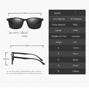 Óculos de Sol Polarizados TR para Homens e Mulheres - Conforto e Estilo para Direção e Esportes