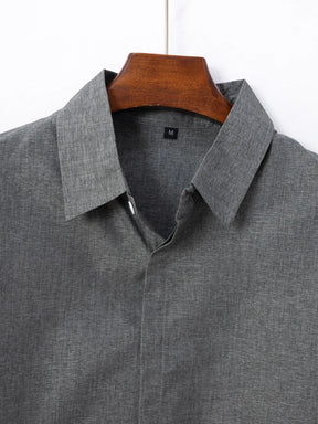 Camisa Masculina Casual de Algodão e Linho - Estilo Solto e Confortável para o Verão