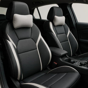 Capa Universal Completa Para Carro em Couro Legítimo e AirBag +BRINDES: 3 Tapetes Para Carro e Capa de Volante